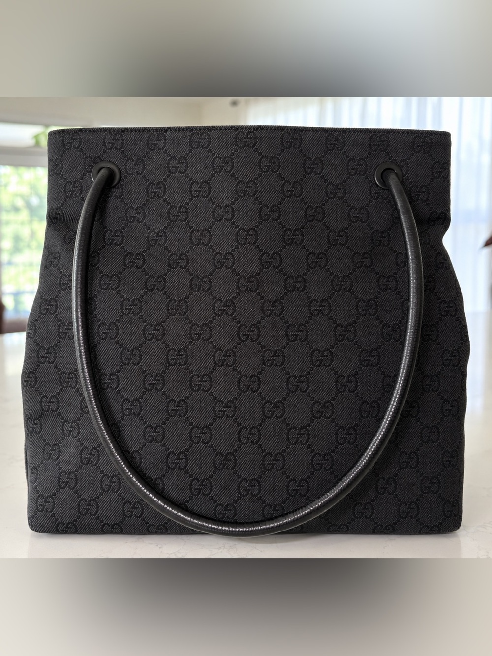 Gucci Black Monogram Shoulder Bag